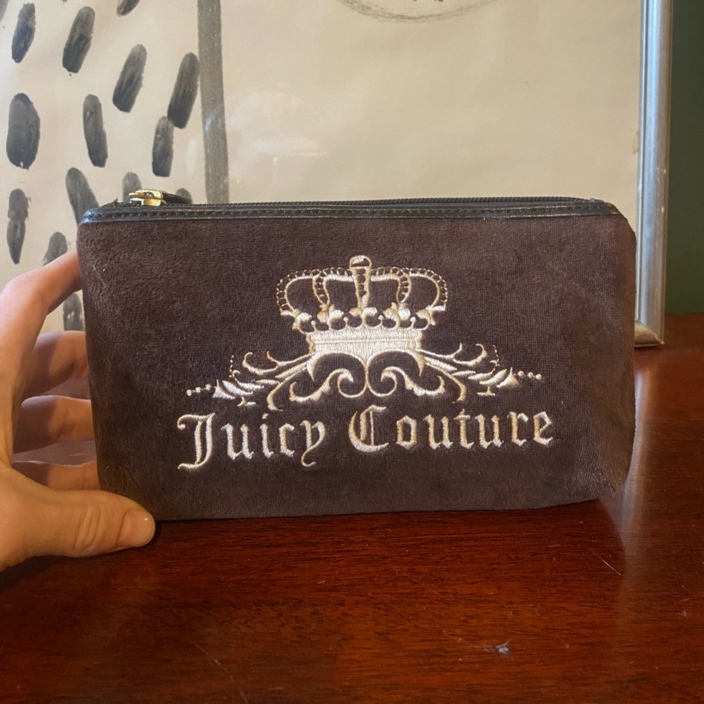 Brown Velour Juicy Couture Make Up Bag